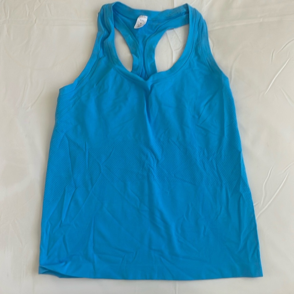 Blue workout tank top
